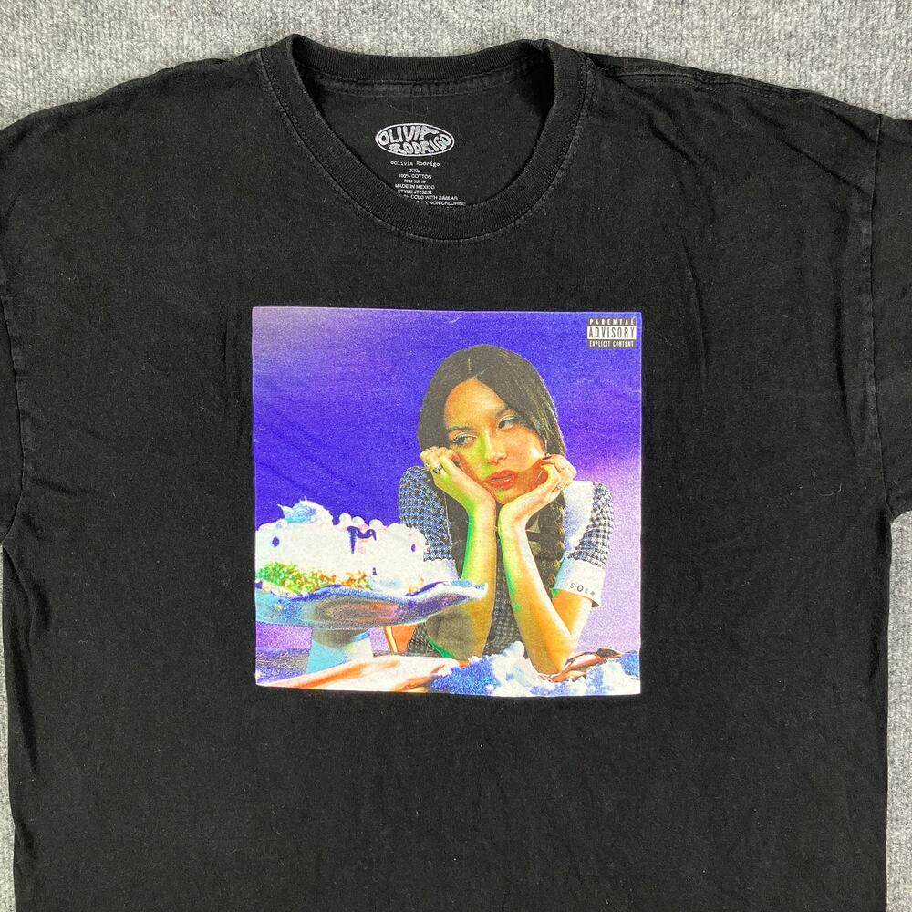 Olivia Rodrigo‎ T-Shirt Mens XXL Black Graphic Album Cover Merch Cotton Tee
